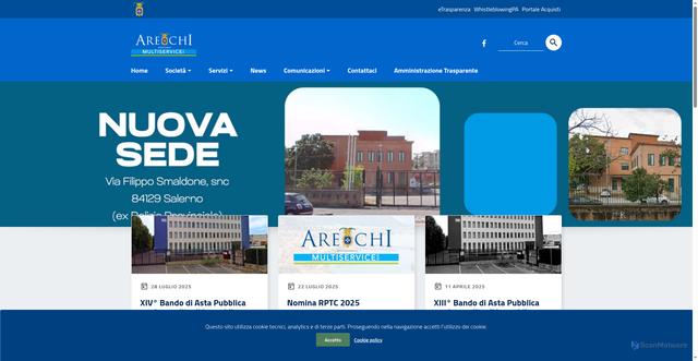 Security scan screenshot of https://www.arechimultiservice.it