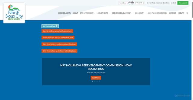 Security scan screenshot of https://northsiouxcity-sd.gov/