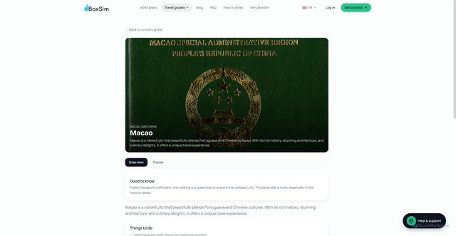 Security scan screenshot of https://baxsim.com/guides/mo/cities/macao