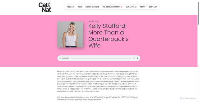 Security scan screenshot of https://catandnat.ca/podcasts/kelly-stafford-more-than-a-quarterbacks-wife/