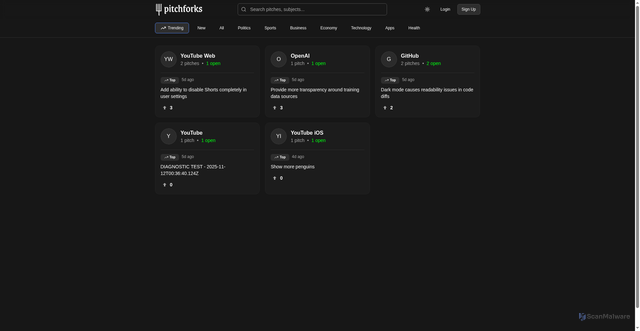 Security scan screenshot of http://pitchforks-cf.pages.dev/