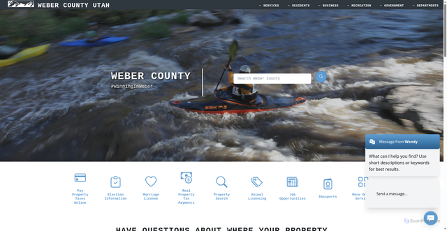 Security scan screenshot of https://webercountyutah.gov/