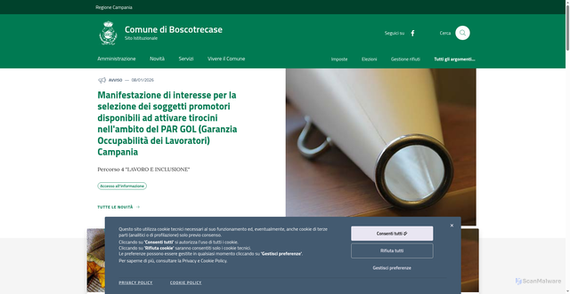 Security scan screenshot of https://www.comune.boscotrecase.na.it/