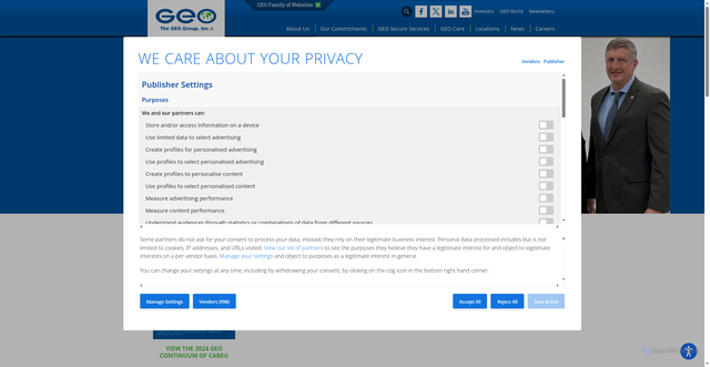 Security scan screenshot of https://www.geogroup.com
