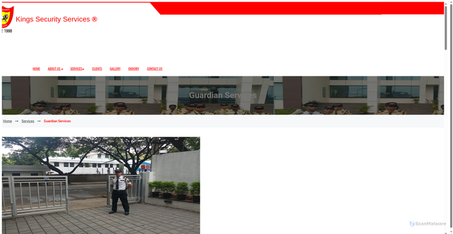 Security scan screenshot of http://kingssecurityservices.embassyhost.in/single-service.html