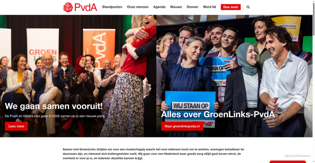 Security scan screenshot of https://pvda.nl