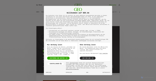 Security scan screenshot of https://geo.de