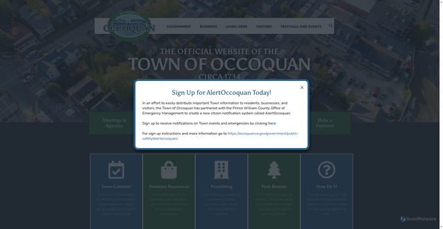 Security scan screenshot of https://occoquanva.gov/