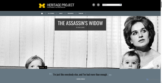 Security scan screenshot of https://heritage.umich.edu/stories/the-assassins-widow/