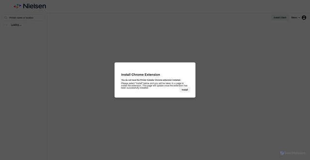 Security scan screenshot of https://nielsen.printercloud.com