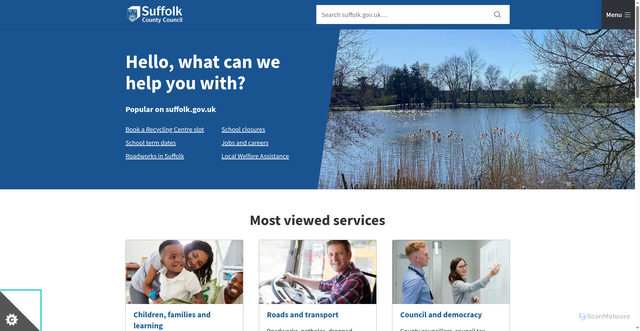 Security scan screenshot of http://www.suffolk.gov.uk