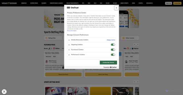Security scan screenshot of https://www.vegasinsider.com