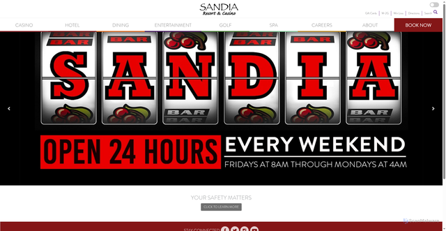 Security scan screenshot of https://sandiacasino.com