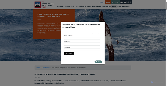 Security scan screenshot of https://www.ukaht.org/latest-news/2024/port-lockroy-blog-1-the-drake-passage-then-and-now/