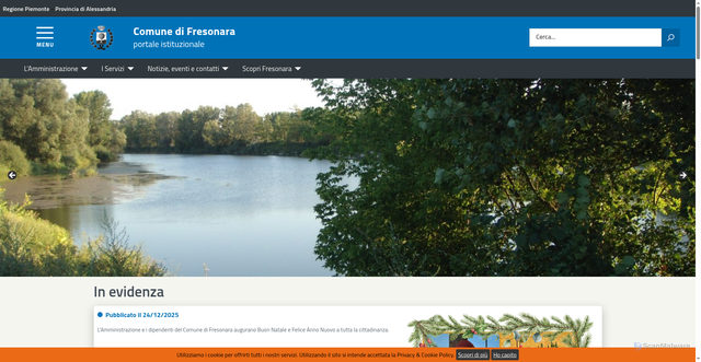 Security scan screenshot of https://comune.fresonara.al.it/