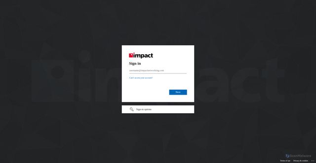 Security scan screenshot of https://impact.crm.dynamics.com