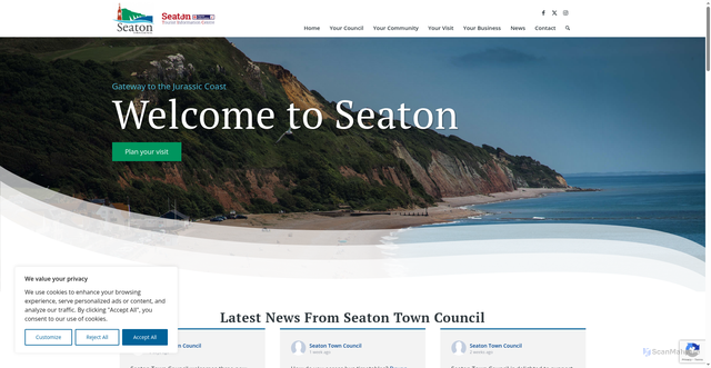 Security scan screenshot of https://seaton.gov.uk/