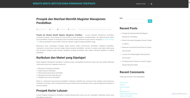 Security scan screenshot of http://pajakartapusat.com/
