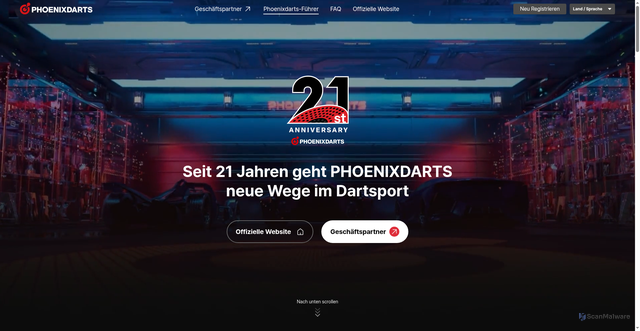 Security scan screenshot of https://www.phoenixdarts.com