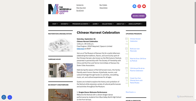 Security scan screenshot of https://museumofkansascity.org/events/chinese-harvest-celebration/