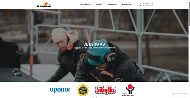 Security scan screenshot of https://jebygg.se