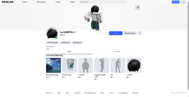 Security scan screenshot of https://s4w.in/www-roblox-com-user-81240182361-profile