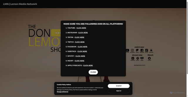Security scan screenshot of https://donlemon.com/