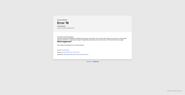 Security scan screenshot of https://ncworks.gov/