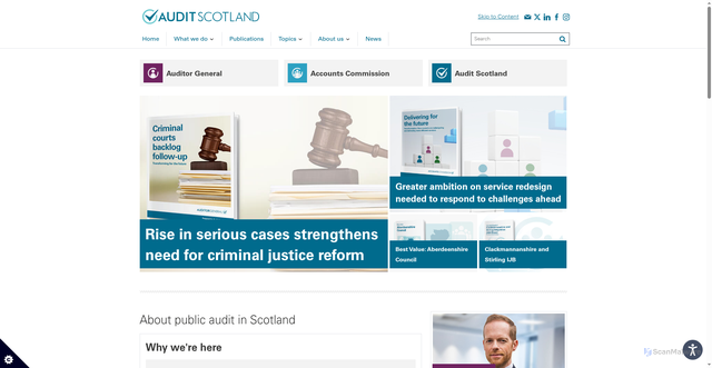 Security scan screenshot of http://www.audit-scotland.gov.uk