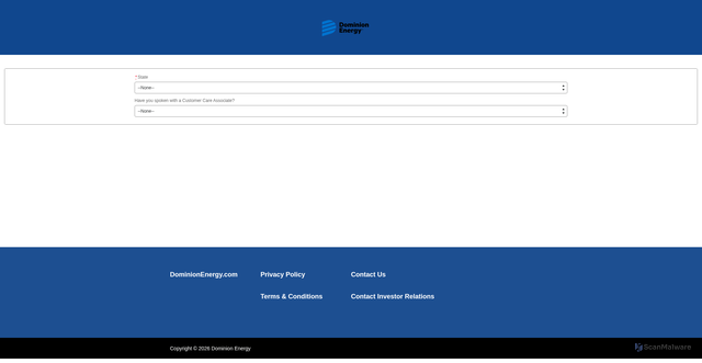Security scan screenshot of https://dominionenergycrm.my.site.com/cris/s/