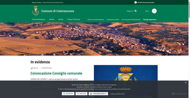 Security scan screenshot of https://www.comune.catenanuova.en.it