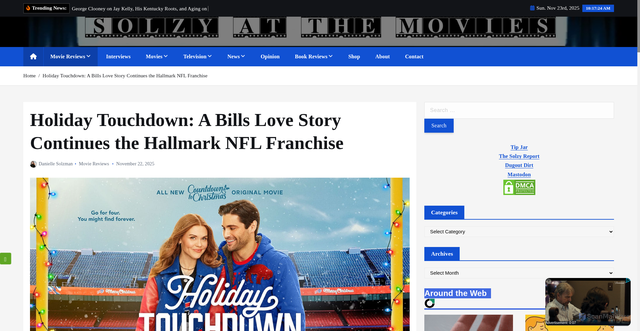 Security scan screenshot of https://solzyatthemovies.com/2025/11/22/holiday-touchdown-a-bills-love-story/