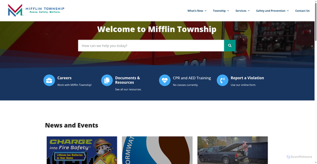 Security scan screenshot of https://mifflin-oh.gov/