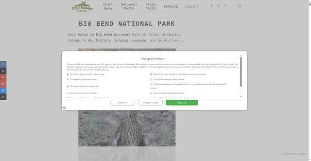 Security scan screenshot of https://www.parkrangerjohn.com/big-bend-national-park/