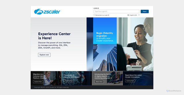 Security scan screenshot of https://mobile.zscalertwo.net/