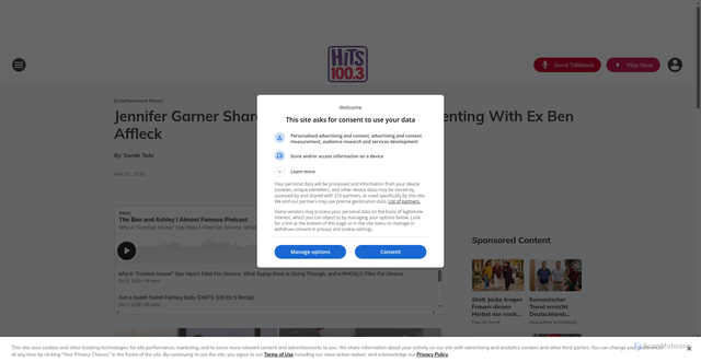 Security scan screenshot of https://hitscarolina.iheart.com/content/2026-02-25-jennifer-garner-shares-rare-insight-into-co-parenting-with-ex-ben-affleck/