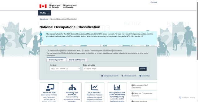 Security scan screenshot of https://noc.esdc.gc.ca/