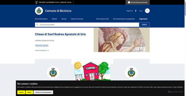 Security scan screenshot of https://www.comune.bicinicco.ud.it/