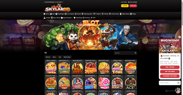 Security scan screenshot of https://ndx-skylar88.xyz/desktop/game/slot/5g