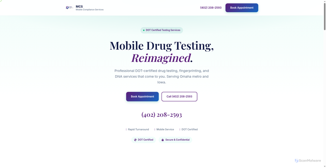 Security scan screenshot of https://themobilecompliance.com/