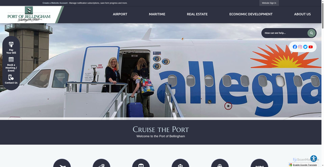 Security scan screenshot of https://www.portofbellingham.com/