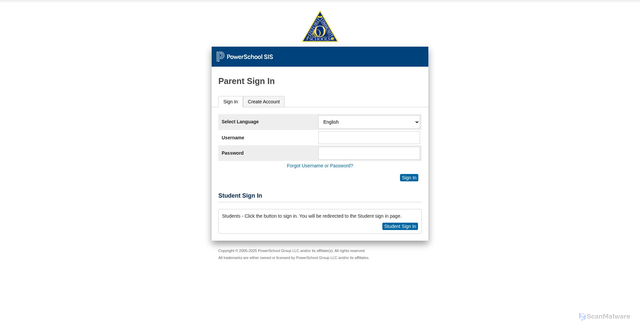 Security scan screenshot of https://oxford.powerschool.com