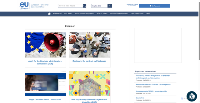 Security scan screenshot of https://eu-careers.europa.eu