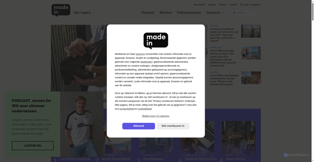 Security scan screenshot of https://made-in.be