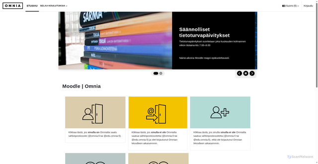 Security scan screenshot of https://moodle.omnia.fi