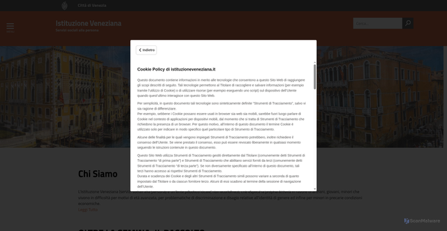 Security scan screenshot of https://www.istituzioneveneziana.it/