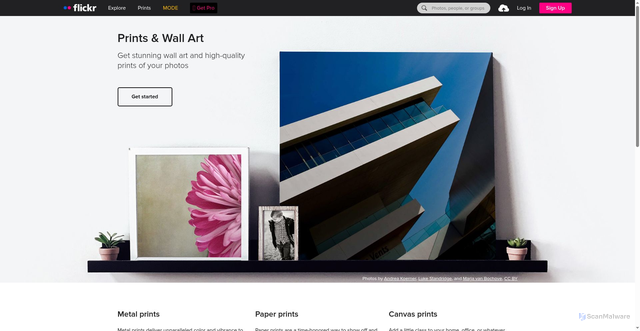 Security scan screenshot of https://www.flickrprints.com