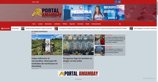 Security scan screenshot of https://portalamambay.com.py