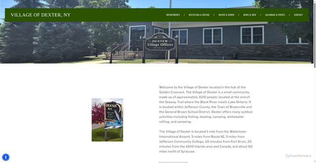 Security scan screenshot of https://www.villageofdexterny.gov/