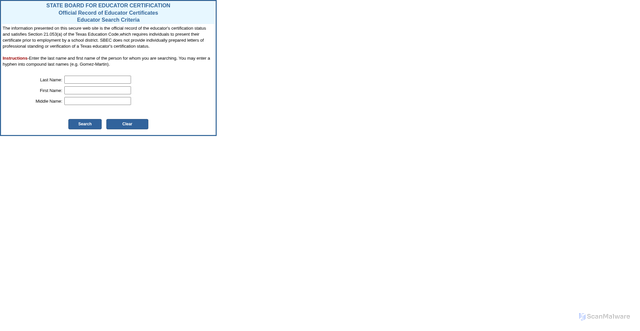 Security scan screenshot of https://tealprod.tea.state.tx.us/ECOS-External/EcosOnline/VirtCert